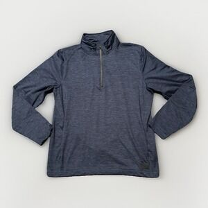 Abercrombie & Fitch Air Knit 1/4 Zip Pullover Shirt Mens Large Blue Athletic